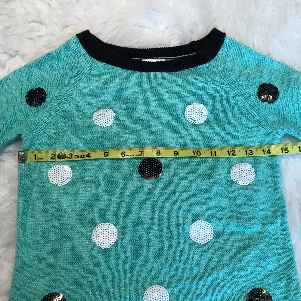 Justice polka dot sequin sweater size 10 girls Long Sleeve